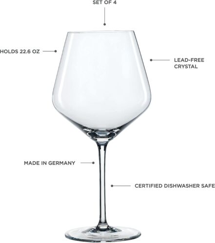 Spiegelau Style Burgundy Wine Glasses Set of 4, 22.6 oz Capacity